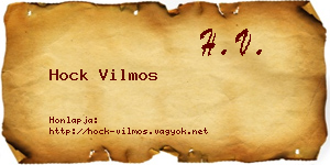 Hock Vilmos névjegykártya
